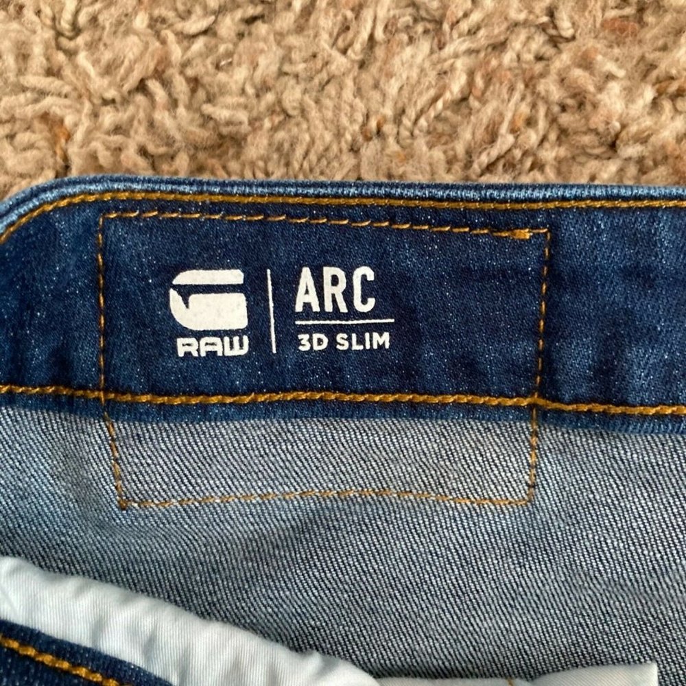 G Star Raw Arc 3D Slim Jeans Men's Size 38x30 Medium Wash Button Fly Stretch - Picture 3 of 8